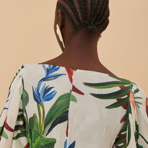 Farm Rio Off-White Midi Dress - Picture 9 of 9